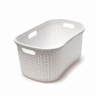 Addis 40L Rattan Effect Hipster Laundry Basket (Cream)