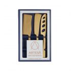 Brass coloured cheese knife set of 3 