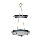 gold and grey two tier serving stand