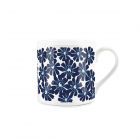 Large fine bone china mug with a navy floral design