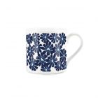 Large fine bone china mug with a navy floral design