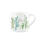 Purely Home Bone China Green Foliage Mug