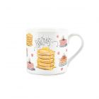 Large fine china mug, printed with hand drawn pancakes and berries