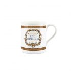 a small bone china King Charles III coronation mug with gold detailing