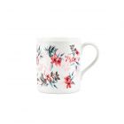 Plumeria scattered design printed on a small fine bone china mug