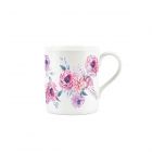 252ml fine china mug printed with purple and pink peony design