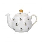 High-quality large teapot with bee print and removable filter for loose tea