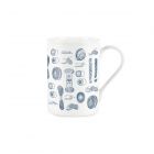 Purely Home Bone China Vintage Hobbies Mug - Knitting