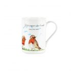 Robins appear when loved ones are near mug with watercolour robin print