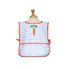 Kids front and back striped apron with carrot print, made from recycled plastic bottles