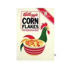 Old school cornflakes cockerel cereal box printed on a 100% cotton tea towel