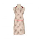 cream cotton apron with red star pattern for baking