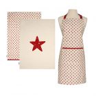 festive star design apron and tea towels set