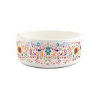 multicolour floral design large ceramic pet food bowl for dogs