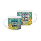 multicolour glastonbury festival enamel outdoor mug