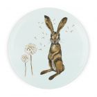 Glass chopping board printed with a watercolour hare painting by Rhiannon Chauncey
