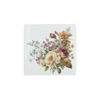 Square hot pot stand with vintage bouquet print