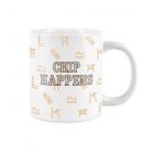 Giant mug printed with funny joke and carpenter tool illustrations