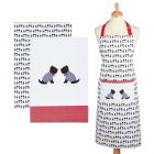 Kitchencraft Kitchen Apron & Tea Towels (2 Pack) Set - Westie