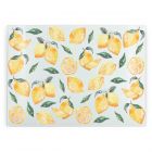 Purely Home Large Rectangular Glass Chopping Board - Watercolour Lemons