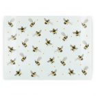 Purely Home Large Rectangular Textured Glass Chopping Board - Scattered Bees