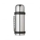 silver vacuum flask for storing hot drinks