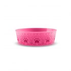 Pink Paw Print Melamine Small Pet Bowl