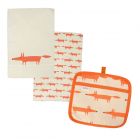 Scion Mr Fox Stone - Tea Towels & Pot Grab Set