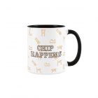 Carpenters mug with comical slogan printed on a black inner ceramic mug
