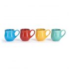 set of four ceramic multicoloured espresso mugs for coffee