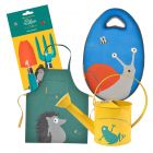 Burgon & Ball National Trust Kids - Watering Can, Kneeler (Blue), Apron & Tool Kit Set