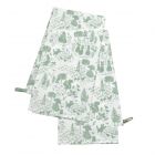 White Tea towel with green Peter Rabbit print