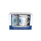 mug and coaster gift set celebrating the coronation of King Charles III