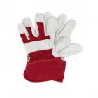 red leather premium rigger gardening gloves with thorn resistant palm