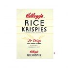 Cotton tea towel with vintage rice krispies cereal box print