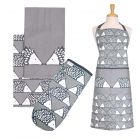 Scion Spike Grey - Apron, Tea Towels & Single Glove Set