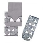 Scion Spike Grey - Tea Towels & Single Glove Set
