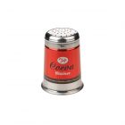 red and silver cocoa shaker for drinks and baking
