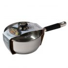 18cm diameter stainless steel pan with glass lid