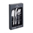 set of three stainless steel cheese knives