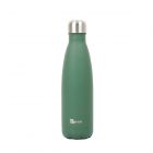 Matte green coated stainless steel water bottle