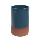 dark blue glazed terracotta wine cooler