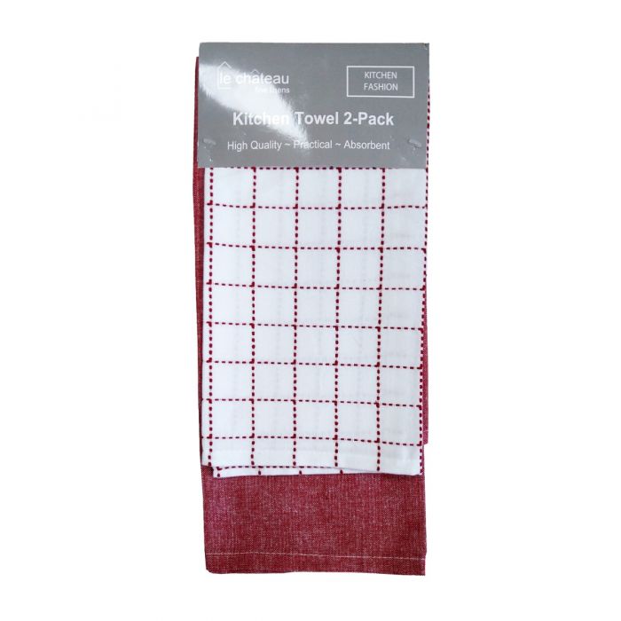 Le Chateau Revana Tea Towel Set Red