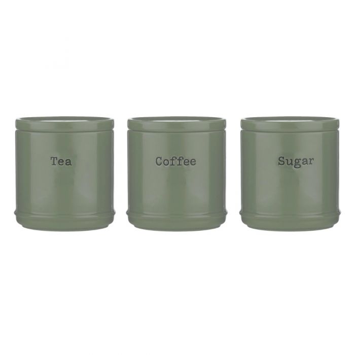 Green storage shop jars