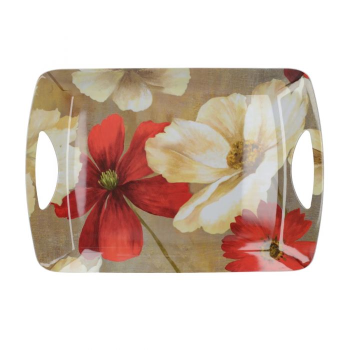 Red serving tray with handles hotsell