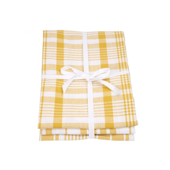 Dexam Love Colour Set of 3 Extra Large Tea Towels Ochre