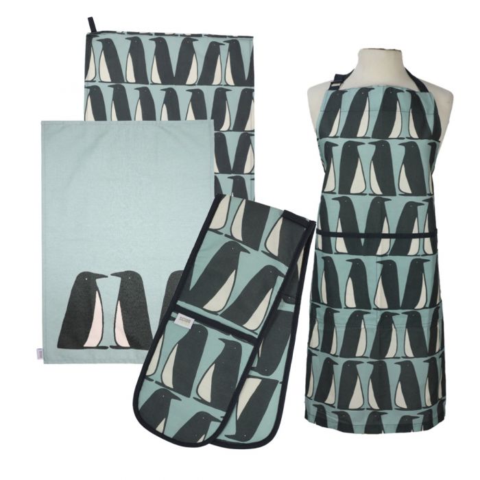 Scion Pedro Penguin Ice Set Apron Tea Towels Double Oven Glove The Caddy Company