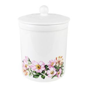 3L Ashmore Apple Ceramic Compost Caddy/Food Waste Bin 3 Litre White 