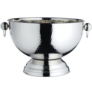 BarCraft Hammered Stainless Steel Champagne Bowl 