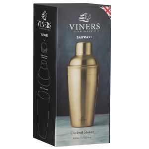 Viners Barware 500ml Gold Cocktail Shaker - Gift Box